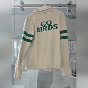 Women's Cream and Green 'Go Birds' Cardigan